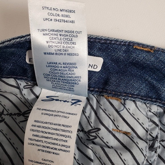Seven7 Womens Weekend Easy Fit Boyfriend Jeans High Rise Rolled Cuffs Size 12 - Picture 7 of 15